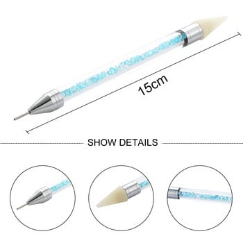 3D Διακόσμηση νυχιών Picker Dual End Wax Pen Rhinestone Picker Dotting Pen Picking Up Studs Manicure Nail Art Tools