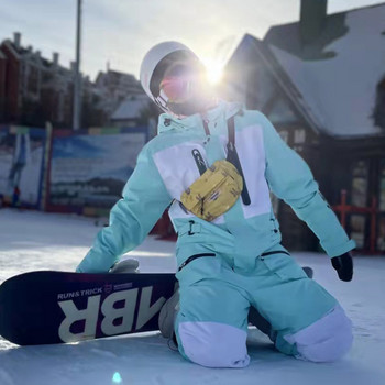 Водоустойчиво яке Дамско мъжко унисекс костюм за туризъм на открито Дамски топъл гащеризон за сноуборд горнолыжный костюм женс