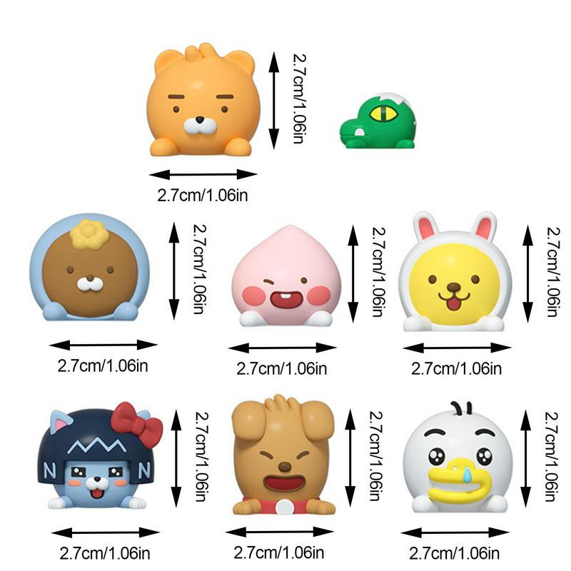 Kakao Friends Figurine de desene animate Jucărie Versiune Q Model Accesorii mașini Ornamente Consola centrală Cadou drăguț Ornament creativ de desene animate