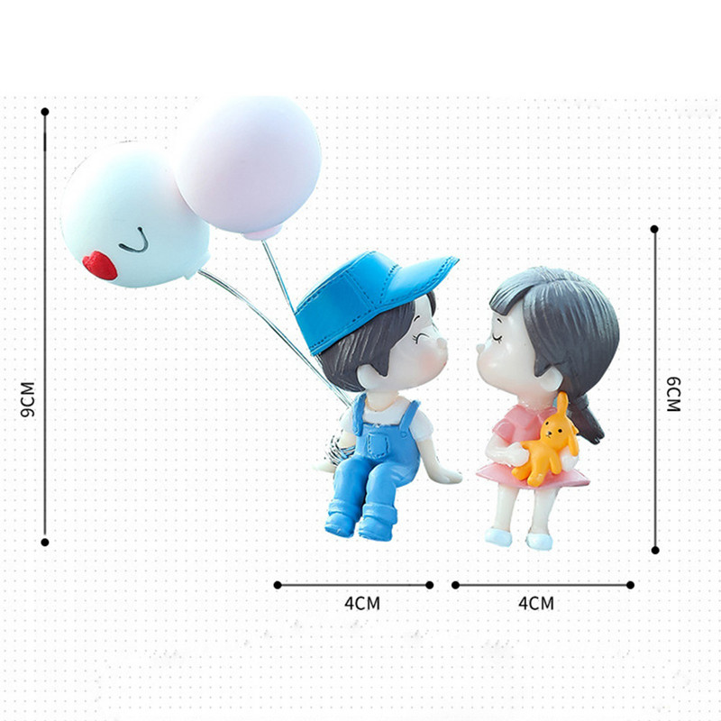 2022 Accesorii mașini drăguțe desene animate cupluri figurine figurine balon ornament interior auto tablou de bord pentru fete cadouri picătură