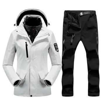 Χειμωνιάτικη χοντρή φόρμα για σκι Γυναικεία αντιανεμική αδιάβροχη εξωτερική 2 σε 1 Σετ παντελόνι Snow Jackets Γυναικεία αθλητικές φόρμες Snowboard Μάρκα