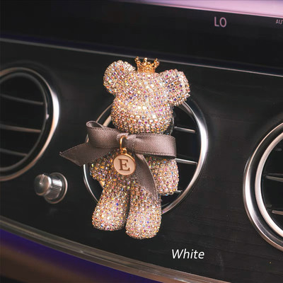 Desene animat Diamant Cristal Arc Urs Pandantiv Mașină Oglindă Ornamente Agățate Bling Decor Interior Mașină Accesorii Femei