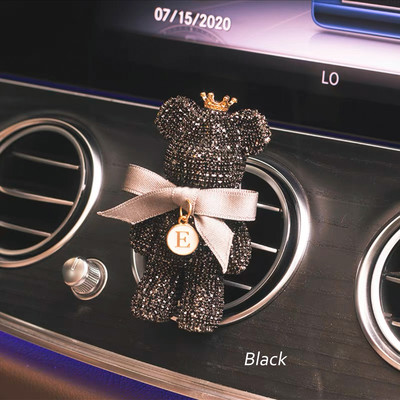 Desene animat Diamant Cristal Arc Urs Pandantiv Mașină Oglindă Ornamente Agățate Bling Decor Interior Mașină Accesorii Femei