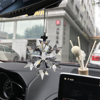 Διαφανή κρυστάλλινα νιφάδες χιονιού Κρεμαστό στολίδι αυτοκινήτου Sun Catcher Κρεμαστή νιφάδα χιονιού αξεσουάρ Χριστουγεννιάτικα δώρα