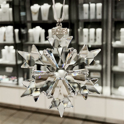 Fulgi de zăpadă din cristal transparent Ornamente de decorare pentru pandantiv pentru mașină. Prindetor de soare, fulgi de nea pentru agățat, accesorii pentru ornamente, cadouri de Crăciun