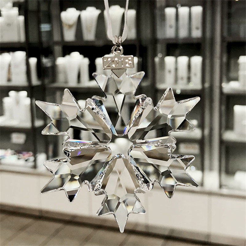 Fulgi de zăpadă din cristal transparent Ornamente de decorare pentru pandantiv pentru mașină. Prindetor de soare, fulgi de nea pentru agățat, accesorii pentru ornamente, cadouri de Crăciun