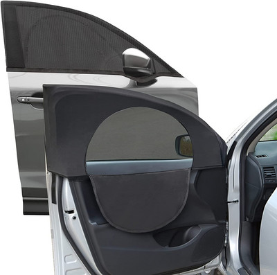 2 buc Umbrire fereastră mașină-Geam lateral Umbrire de soare plasă respirabilă-fermoar Husă geam mașină Ecran-Mașină Camping confidențialitate Universal