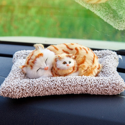 Mașină generală pisică de companie ornamente pentru păpuși pisică persană simulare de pluș pisică tigrată deodorant cu cărbune activat purificarea aerului fată doamnă