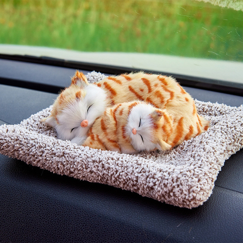 Mașină generală pisică de companie ornamente pentru păpuși pisică persană simulare de pluș pisică tigrată deodorant cu cărbune activat purificarea aerului fată doamnă