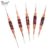 Pensule pentru arta unghiilor cu imprimeu leopard Perie cu cap dublu pentru arta unghiilor Perie cu dungi Desen Pictura Perii pentru design de unghii Detalii alungite