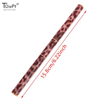 Πινέλα νυχιών Leopard Print Βούρτσα Διπλής κεφαλής Nail Art Liner Βούρτσα ρίγες Σχέδιο Ζωγραφική Βούρτσες σχεδίασης νυχιών Επιμήκεις λεπτομέρειες