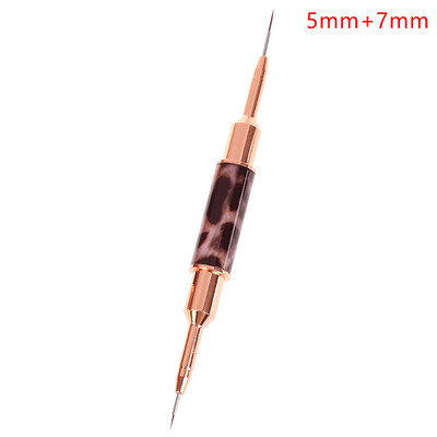 Pensule pentru arta unghiilor cu imprimeu leopard Perie cu cap dublu pentru arta unghiilor Perie cu dungi Desen Pictura Perii pentru design de unghii Detalii alungite