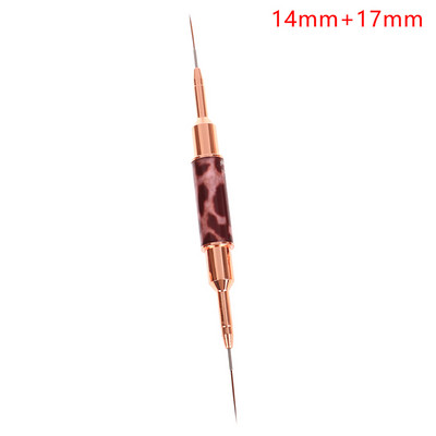 Pensule pentru arta unghiilor cu imprimeu leopard Perie cu cap dublu pentru arta unghiilor Perie cu dungi Desen Pictura Perii pentru design de unghii Detalii alungite