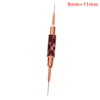 Pensule pentru arta unghiilor cu imprimeu leopard Perie cu cap dublu pentru arta unghiilor Perie cu dungi Desen Pictura Perii pentru design de unghii Detalii alungite