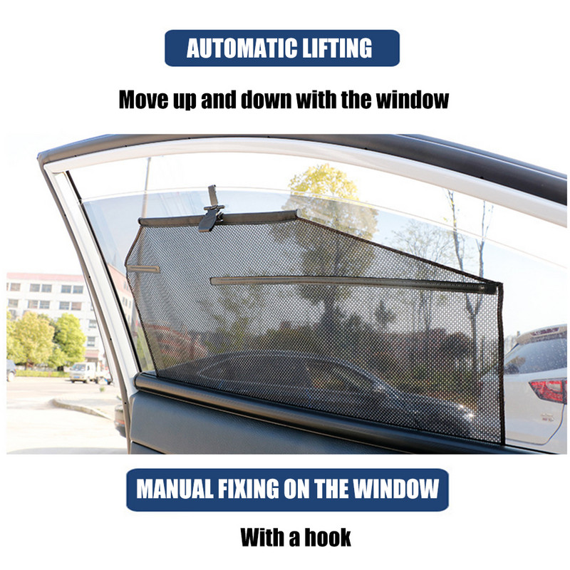 Umbrele de soare retractabile pentru fereastră laterală a mașinii Lift pentru mașină Parasolar Vizor Roller Protectie Film pentru fereastră Parasolar spate Cortina