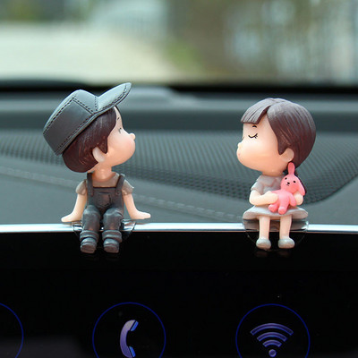 Pentru decorarea mașinii drăguțe din desene animate cupluri figurine figurine baloane ornamente interior auto accesorii tablou de bord cadouri fete