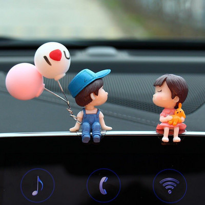 Pentru decorarea mașinii drăguțe din desene animate cupluri figurine figurine baloane ornamente interior auto accesorii tablou de bord cadouri fete