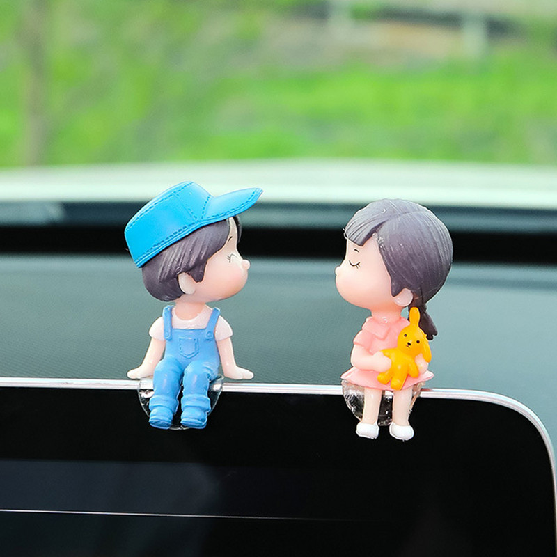 Pentru decorarea mașinii drăguțe din desene animate cupluri figurine figurine baloane ornamente interior auto accesorii tablou de bord cadouri fete