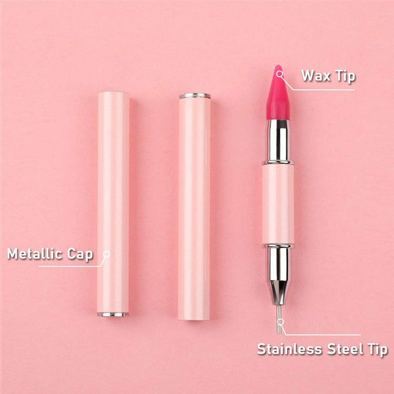 1PC DIY Nail Art Rhinestones Alat za branje dragulja Dvostruka voštana olovka Alat za odabir odjeće Alat za ukrašavanje dijamantne olovke za svrdlo