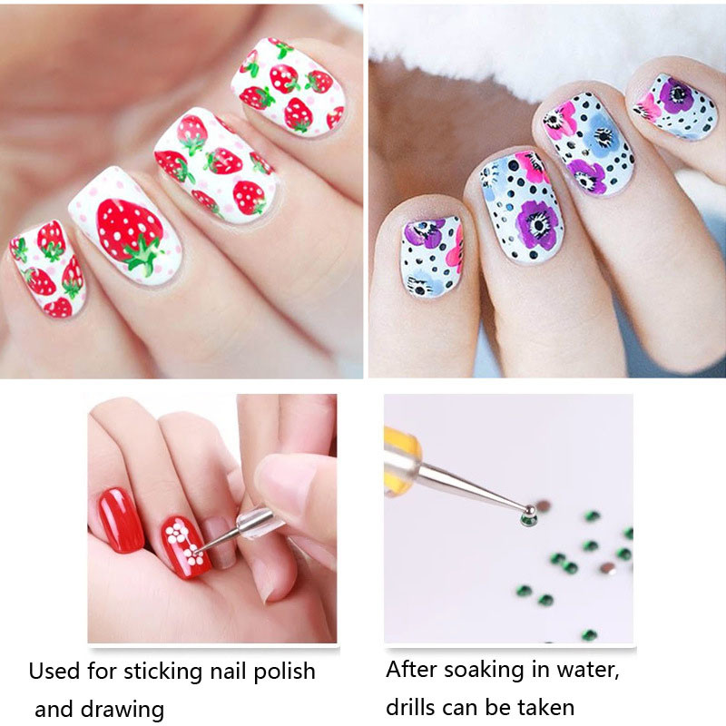 5db körömdíszítő toll 2 az 1-ben dupla végű pöttyöző rajzfestmény UV gél bélés lakk ecsetkészlet körömdíszítő eszközök