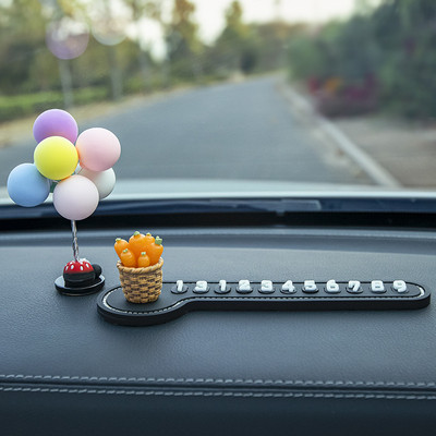 Număr de telefon în mașină Semn de oprire temporară Iepuraș de desene animate multifuncționale Carte de parcare temporară Decorare promptă a plăcuței de înmatriculare