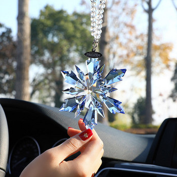 Висулка за огледало за обратно виждане на кола Моделиране на интериор на кола Орнаменти от кристална топка Декорация на автомобил Кристална снежинка Орнаменти за кола
