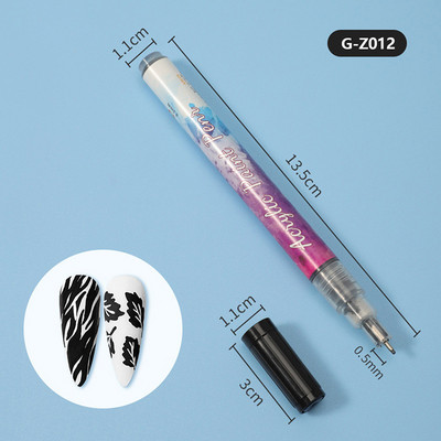 Căptușeli profesionale pentru arta unghiilor, perii cu dungi, instrument roz, mâner din metal, desen pentru detaliu, pictură, amestecare, perie pentru unghii.