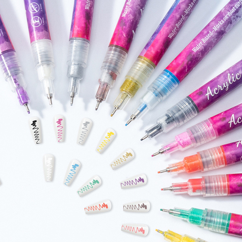 Căptușeli profesionale pentru arta unghiilor, perii cu dungi, instrument roz, mâner din metal, desen pentru detaliu, pictură, amestecare, perie pentru unghii.