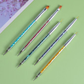 5db Nail Art Liner Brush Nail Art Point Fúró Rajzkefe Toll Köröm Pontozó Toll Kétvégű körömbélés toll