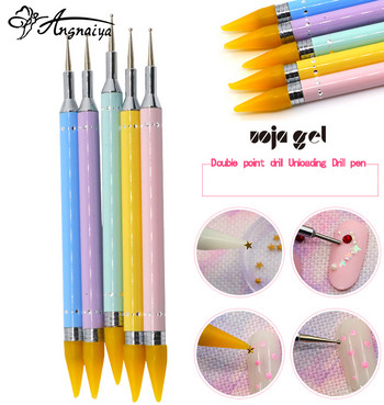 ANGNYA 1 бр. НОВИ бижута за нокти Пастели за нокти Point Pen Sticky Drilling Sticky Pen Nail Paste Stick Crayon Hole Point Drilling Tools