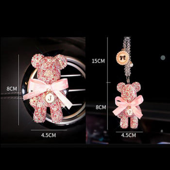 Cartoon Diamond Crystal Bow Gloomy Bear Κρεμαστό κρεμαστό καθρέφτη αυτοκινήτου Κρεμαστά στολίδια Bling Εσωτερική διακόσμηση αυτοκινήτου Γυναικεία αξεσουάρ