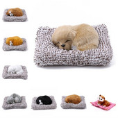 Câine drăguț adormit pentru bordul mașinii și decorațiuni interioare cu cărbune activat Simulare minunată de animale labrador/husky cadou de pluș