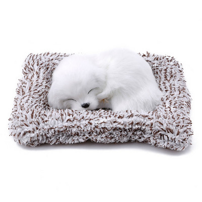 Câine drăguț adormit pentru bordul mașinii și decorațiuni interioare cu cărbune activat Simulare minunată de animale labrador/husky cadou de pluș