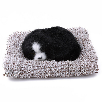 Câine drăguț adormit pentru bordul mașinii și decorațiuni interioare cu cărbune activat Simulare minunată de animale labrador/husky cadou de pluș