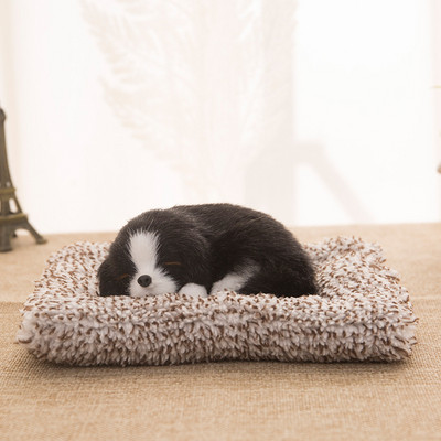 Câine drăguț adormit pentru bordul mașinii și decorațiuni interioare cu cărbune activat Simulare minunată de animale labrador/husky cadou de pluș