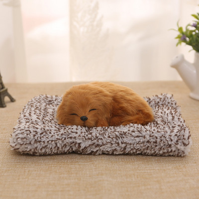 Câine drăguț adormit pentru bordul mașinii și decorațiuni interioare cu cărbune activat Simulare minunată de animale labrador/husky cadou de pluș