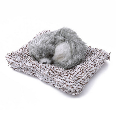 Câine drăguț adormit pentru bordul mașinii și decorațiuni interioare cu cărbune activat Simulare minunată de animale labrador/husky cadou de pluș