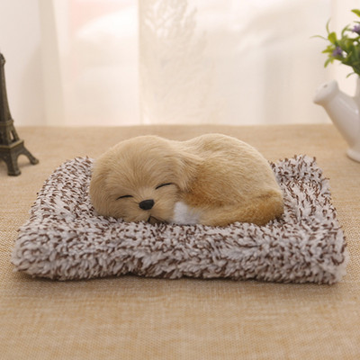 Câine drăguț adormit pentru bordul mașinii și decorațiuni interioare cu cărbune activat Simulare minunată de animale labrador/husky cadou de pluș