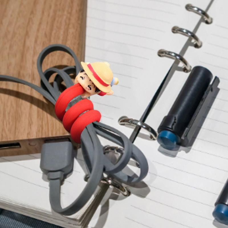 Înfășurator pentru cablu de date Suport pentru linie Venom și Luffy Înfășurator pentru cablu USB Suport pentru linie de date pentru mașină, motocicletă, mașină, decorare jucărie