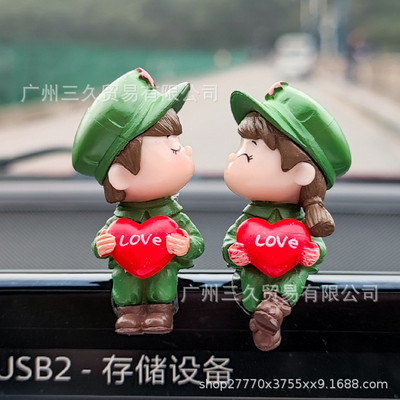 Decorare mașină Cupluri de desene animate drăguț Accesorii pentru oglindă auto Figurine de acțiune Figurine Ornament pentru baloane Cadou pentru interiorul auto pentru bord