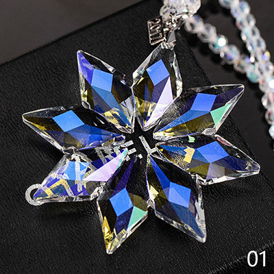 Skaidrios krištolinės snaigės Automobilių pakabukų dekoravimo papuošalai Saulės gaudyklės snaigės kabantys apdailos priedai Kalėdinės dovanos