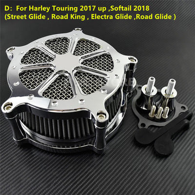 Motorkerékpár All Chrome légtisztító légszűrő rendszer Harley XL Sportster 04-19 Touring Road Glide 08-16 Dyna Softail Fat Boy géphez