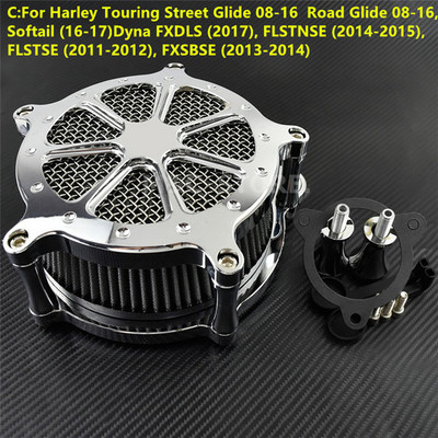 Motorkerékpár All Chrome légtisztító légszűrő rendszer Harley XL Sportster 04-19 Touring Road Glide 08-16 Dyna Softail Fat Boy géphez