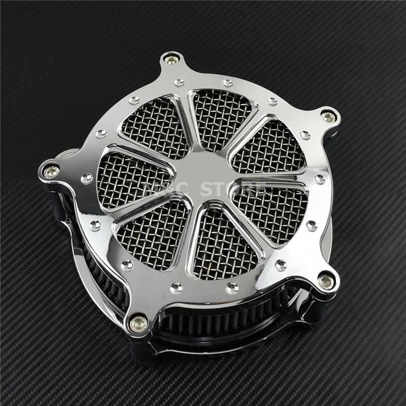 Motorkerékpár All Chrome légtisztító légszűrő rendszer Harley XL Sportster 04-19 Touring Road Glide 08-16 Dyna Softail Fat Boy géphez