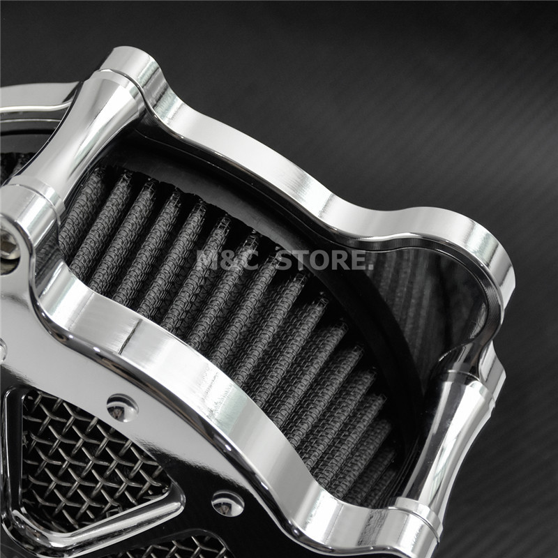 Motorkerékpár All Chrome légtisztító légszűrő rendszer Harley XL Sportster 04-19 Touring Road Glide 08-16 Dyna Softail Fat Boy géphez