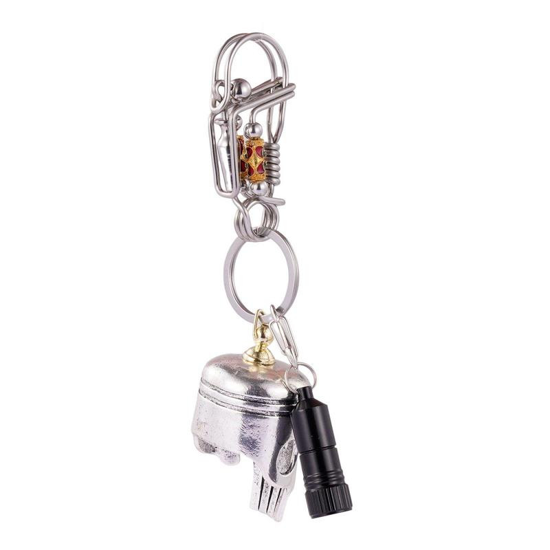 Breloc cu schelet, piston, artă, craniu, cu lanternă și deschizător de sticle, breloc mecanic din aliaj, accesorii cu pandantiv pentru