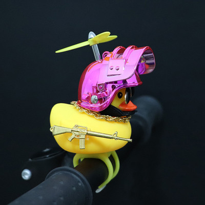 Ornamente drăguțe de rață de cauciuc pentru mașini de jucărie, rață galbenă, decorațiuni pentru bordul mașinii, Gadget-uri pentru biciclete cu cască cu elice, accesorii pentru mașini