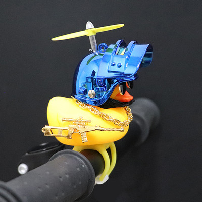 Ornamente drăguțe de rață de cauciuc pentru mașini de jucărie, rață galbenă, decorațiuni pentru bordul mașinii, Gadget-uri pentru biciclete cu cască cu elice, accesorii pentru mașini