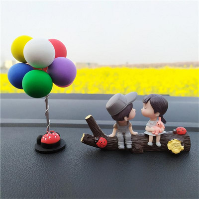 Accesorii mașini Cupluri de desene animate Figurine Figurine Baloane Ornament Tablou de bord interior auto pentru fete Cadouri Picătură