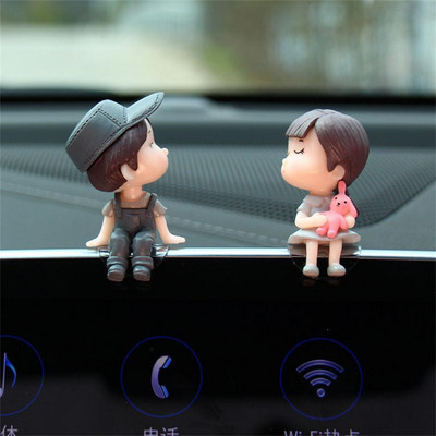 Accesorii mașini Cupluri de desene animate Figurine Figurine Baloane Ornament Tablou de bord interior auto pentru fete Cadouri Picătură